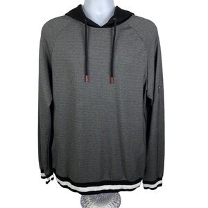 Montfort Ultra-Soft Hooded Pullover Lightweight Sweatshirt‎ Men's XL Gray Black